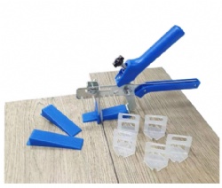 Tile leveling system clips and wedges plastic tile spacer